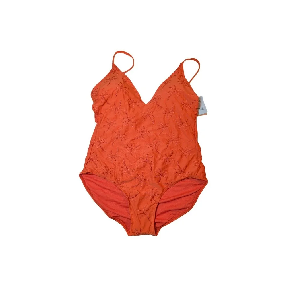 ⭐D9 Shade & Shore One Piece Swimsuit Orange Embossed Size Medium